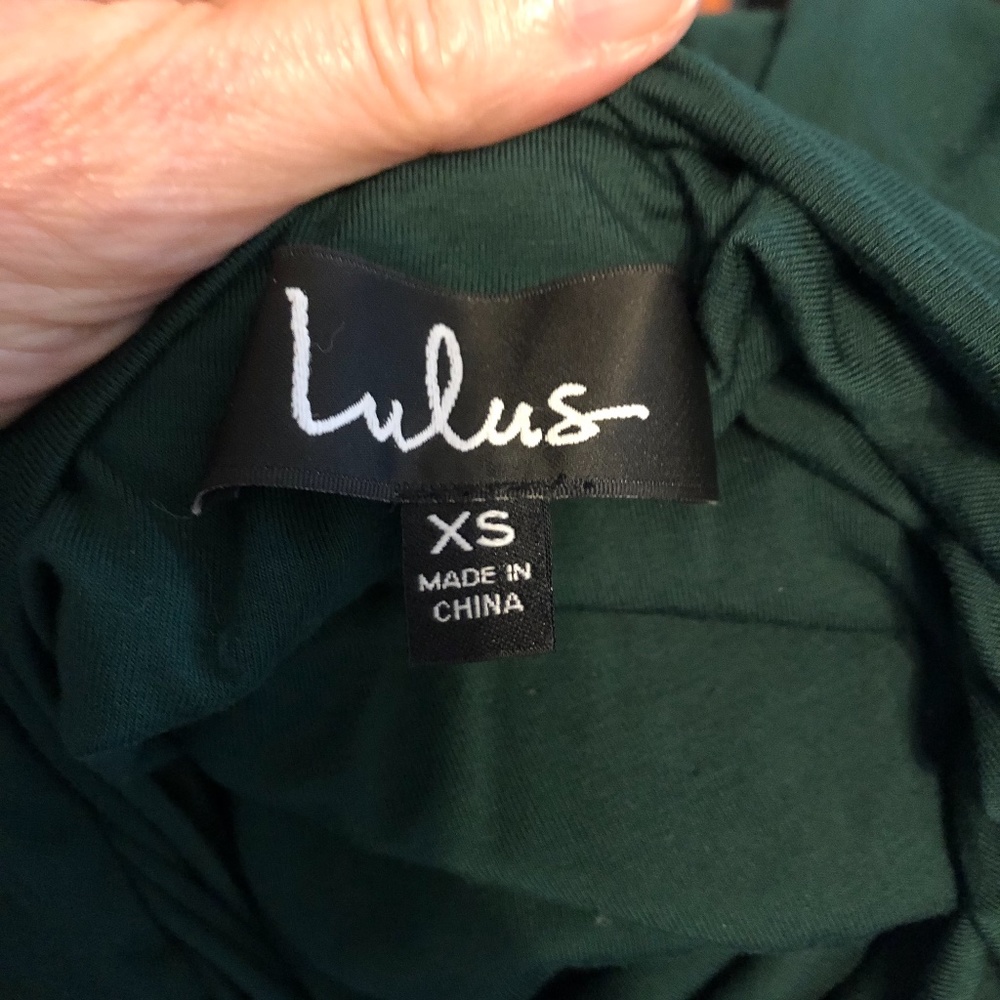 Lulus Tricks of the Trade - Forest Green floor length prom dress XS - Picture 5 of 5